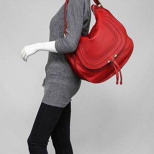 CHLOE Red Large Marcie Satchel